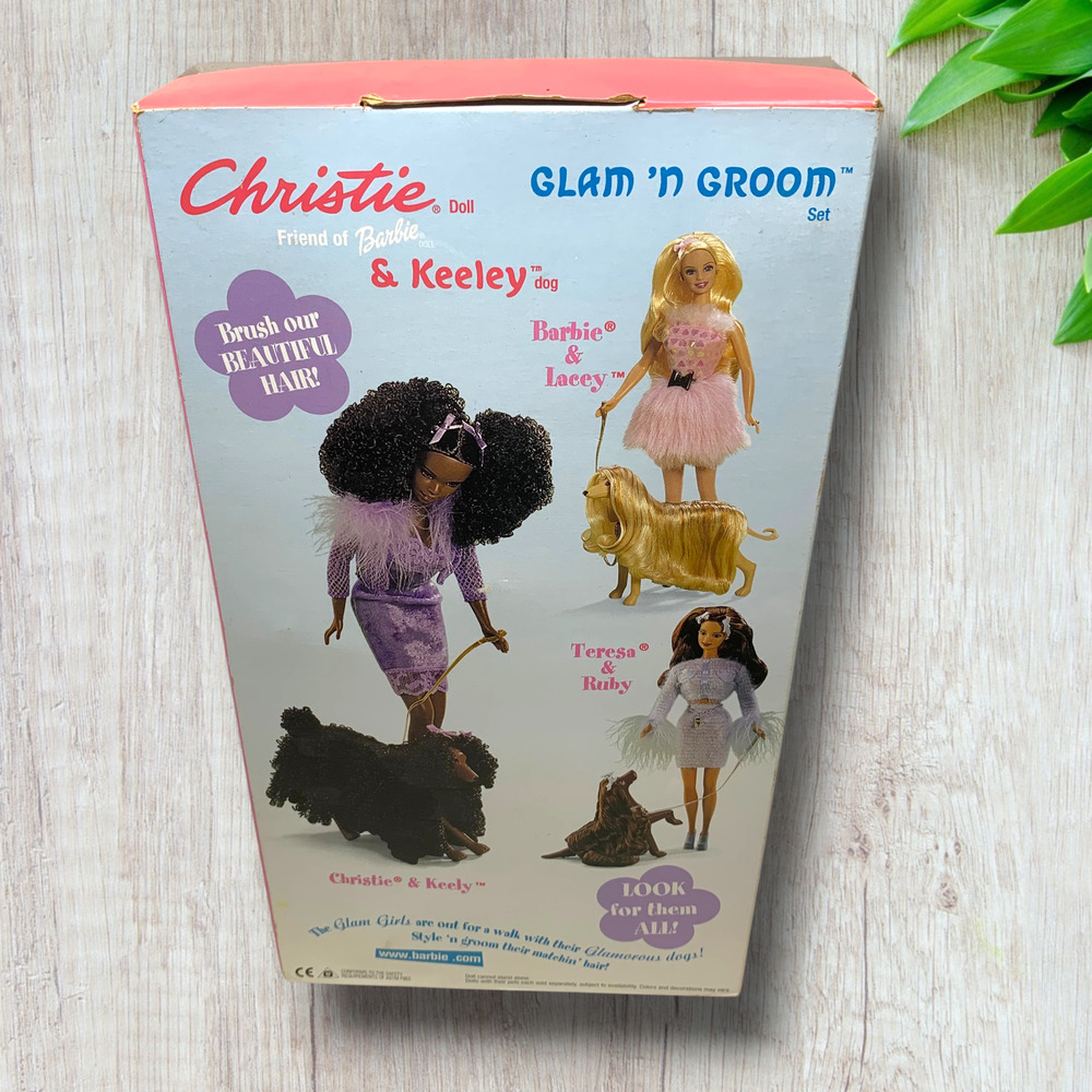 Vintage 1999 Mattel Barbie Glam n Groom Christie Keely Doll Dog 26252 NRFB - Picture 7 of 11